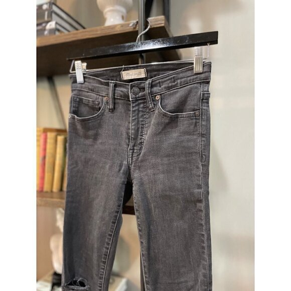 Madewell 9" Mid-Rise Skinny Jeans Black Grey Sea Womens 25 - Picture 5 of 10